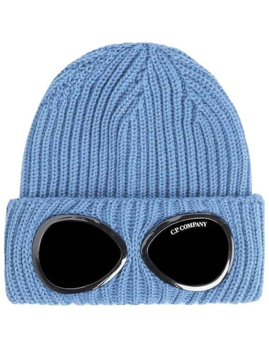 Signature Goggles Wool Beanie Blue - CP COMPANY - BALAAN 1