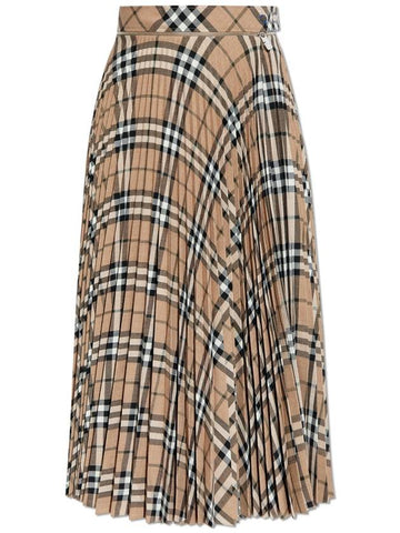 Burberry Pleated Skirt, Women's, Beige - BURBERRY - BALAAN 1