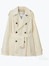 Short Gabardine Trench Coat Ivory - BURBERRY - BALAAN 2