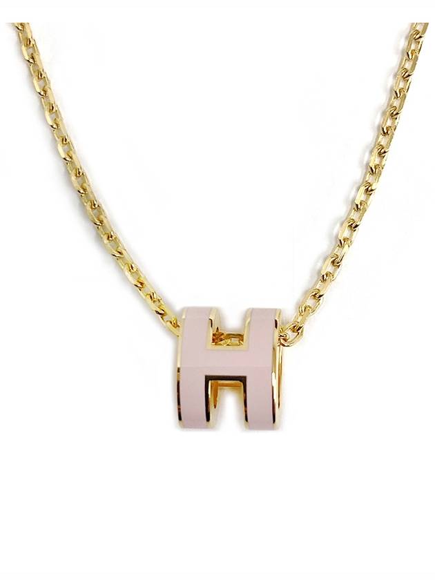 Mini Pop H Pendant Necklace Gold Rose Dragee - HERMES - BALAAN 6