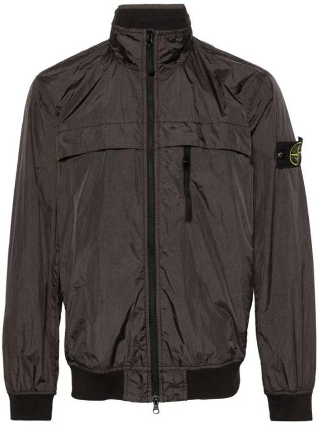 Compass Badge Pleated Windbreaker Grey - STONE ISLAND - BALAAN 2