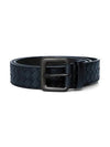 Intrecciato Leather Belt Navy - BOTTEGA VENETA - BALAAN 2