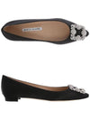 Women's Hangishi Jewel Buckle Flat Black - MANOLO BLAHNIK - BALAAN 2