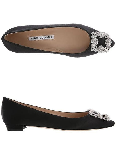 Women's Hangisi Jewel Buckle Flat Black - MANOLO BLAHNIK - BALAAN 2