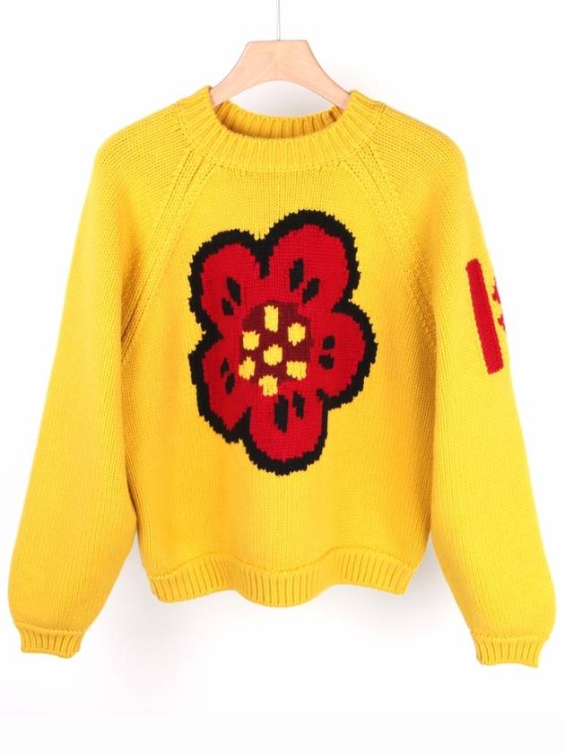 Varsity Merino Wool Knit Top Golden Yellow - KENZO - BALAAN 2