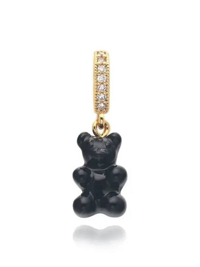 NOSTALGIA BEAR BLACK PAVE CONNECTOR WOMEN CHARM - CRYSTAL HAZE - BALAAN 2