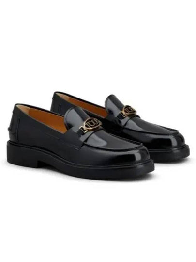 Metal Logo Leather Loafers Black - TOD'S - BALAAN 2