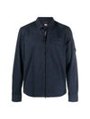 Lens Wappen Gabardine Shirt Zip-up Jacket Navy - CP COMPANY - BALAAN 1