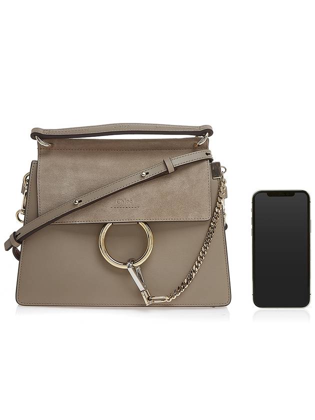 Fay Leather Suede Shoulder Bag Morty Gray - CHLOE - BALAAN.