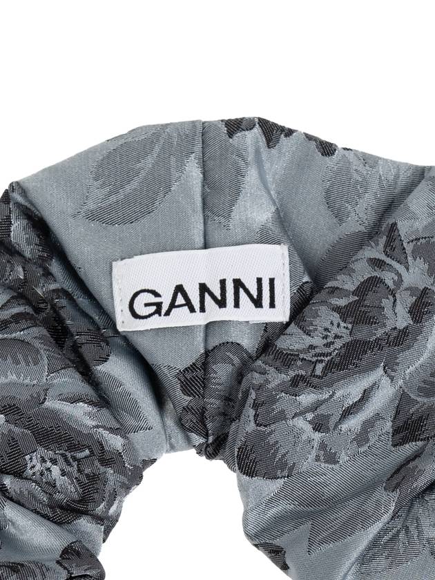 Ganni Hair Scrunchie With Floral Pattern, Women's, Grey - GANNI - BALAAN 5