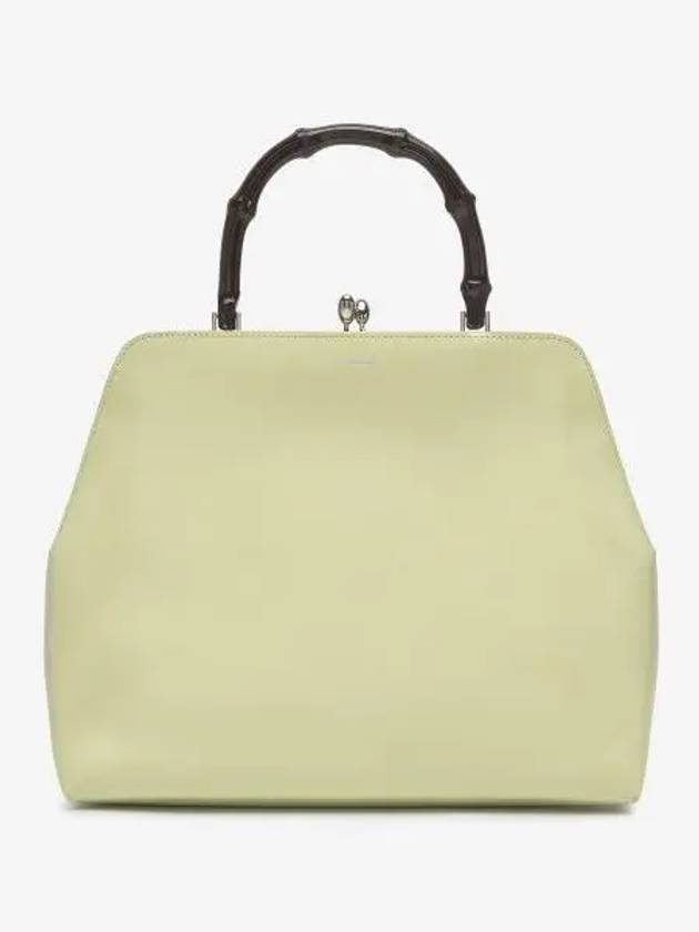 Goji Frame Square Bamboo Tote Bag Light Green - JIL SANDER - BALAAN 2