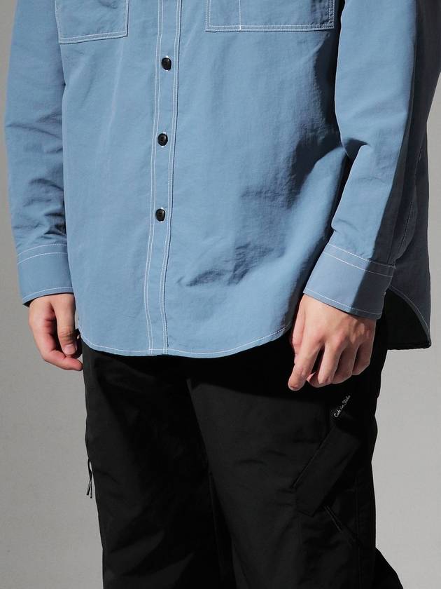 Big pocket overfit nylon shirt blue - CODE I'M - BALAAN 4