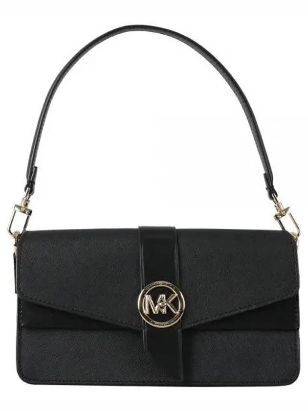 Greenwich Saffiano Medium Shoulder Bag Black - MICHAEL KORS - BALAAN 2