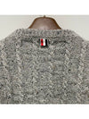 Donegal Twist Cable 4-Bar Classic Crewneck Knit Top Light Grey - THOM BROWNE - BALAAN 6