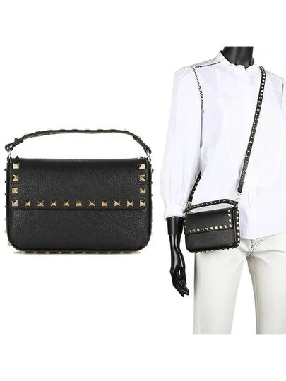 Rockstud Grain Cross Bag Black - VALENTINO - BALAAN 2