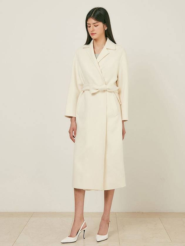 Alice Cashmere Blended Handmade Oversized Coat Ivory - AME - BALAAN 3