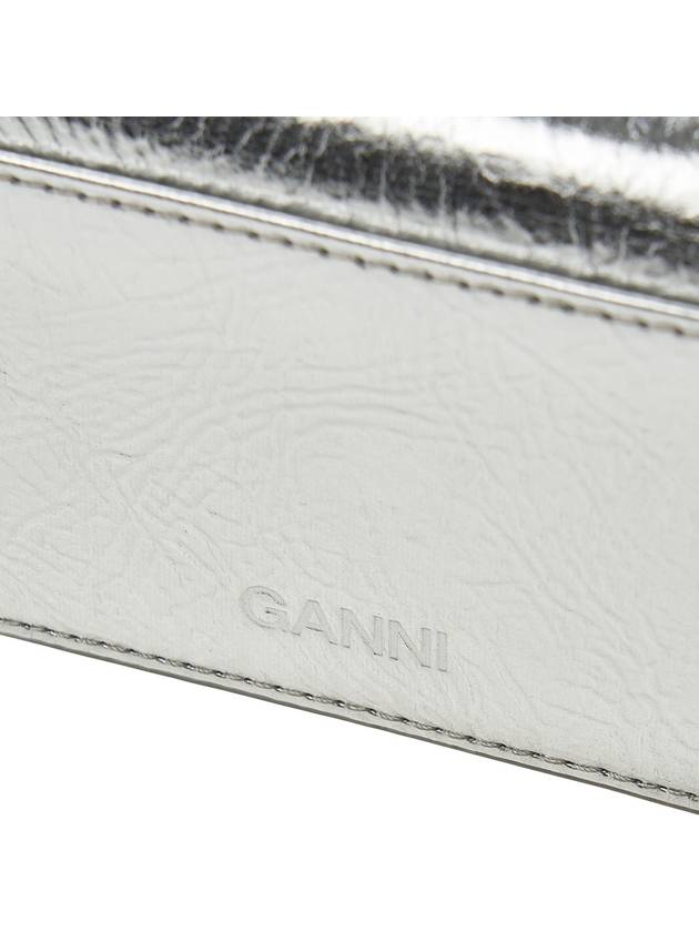 Bou Flap Card Wallet Silver - GANNI - BALAAN 8