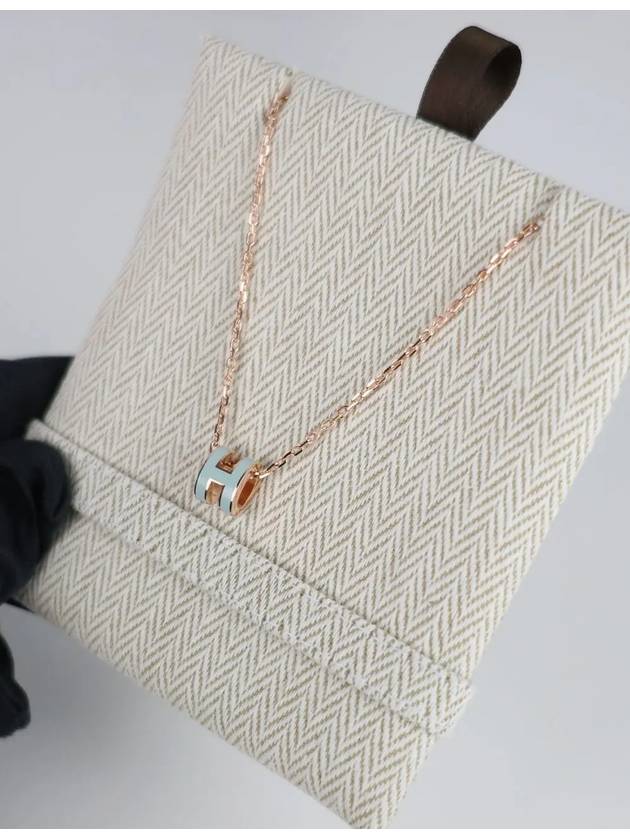 Mini Pop H Pendant Necklace Rose Gold - HERMES - BALAAN 4