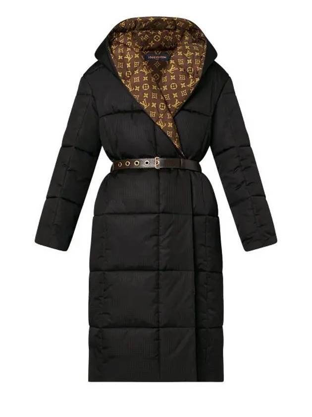 Long Pillow Wrap Single Coat Black - LOUIS VUITTON - BALAAN 1