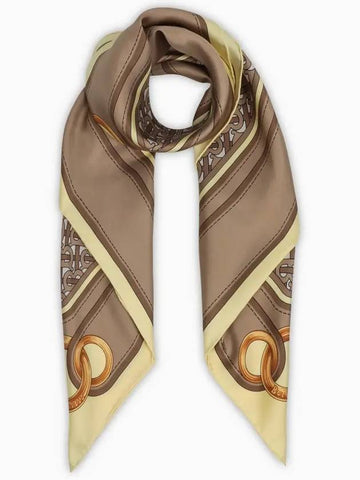 Montage Print Silk Square Scarf Beige - BURBERRY - BALAAN 1