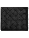 Intrecciato Leather Half Wallet Black - BOTTEGA VENETA - BALAAN 4