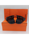 Chypre Leather Sandals Black - HERMES - BALAAN 4