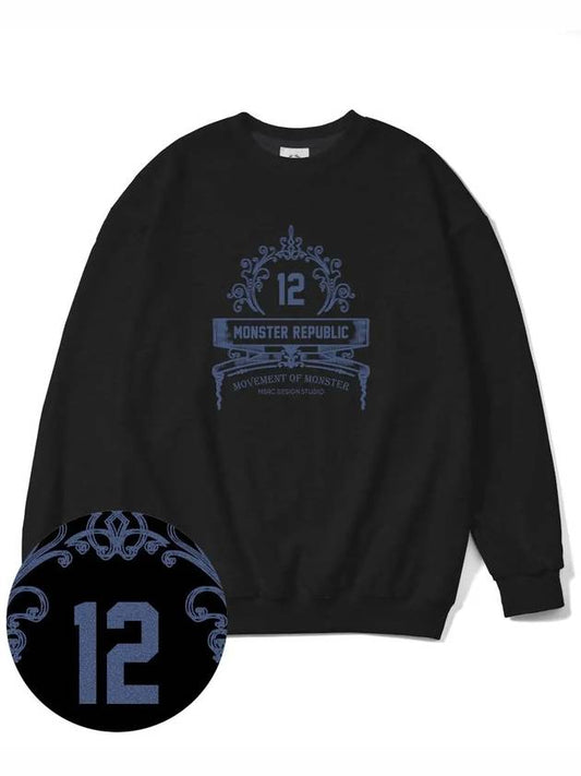 Modelo Indigo Blue Overfit Sweatshirt Black - MONSTER REPUBLIC - BALAAN 1