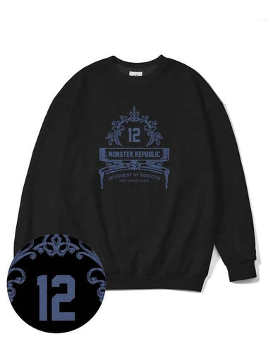 Modelo Oversized Fit Sweatshirt Indigo Blue Black - MONSTER REPUBLIC - BALAAN 1