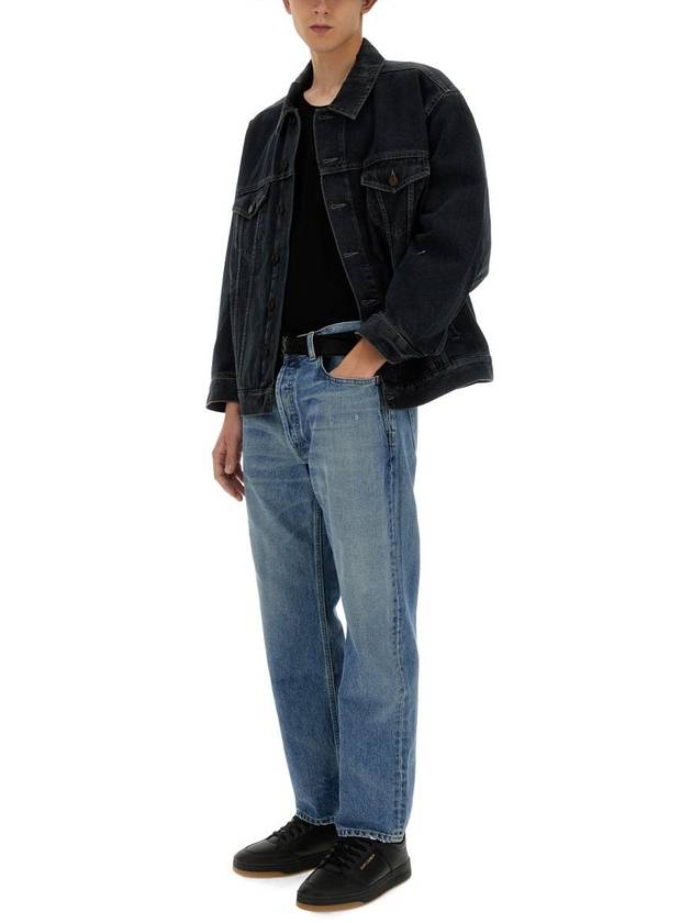 Egg Shape Denim Jacket Dark Blue Black - SAINT LAURENT - BALAAN 3