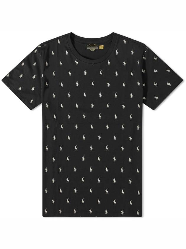 All Over Pony Pajama Short Sleeves T Shirt Black - POLO RALPH LAUREN - BALAAN 1