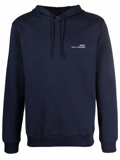 Item H Small Logo Cotton Hoodie Navy - A.P.C. - BALAAN 2