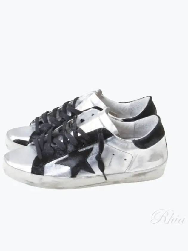 Superstar Black Tab Low Top Sneakers Silver - GOLDEN GOOSE - BALAAN 2