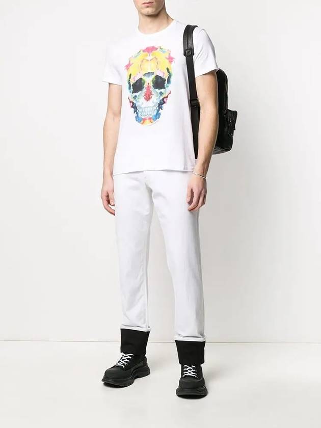 Skull Print Short Sleeve T-Shirt White - ALEXANDER MCQUEEN - BALAAN 7