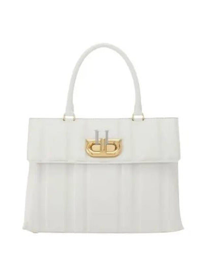 Gancini Hand Cross Bag White - SALVATORE FERRAGAMO - BALAAN 2