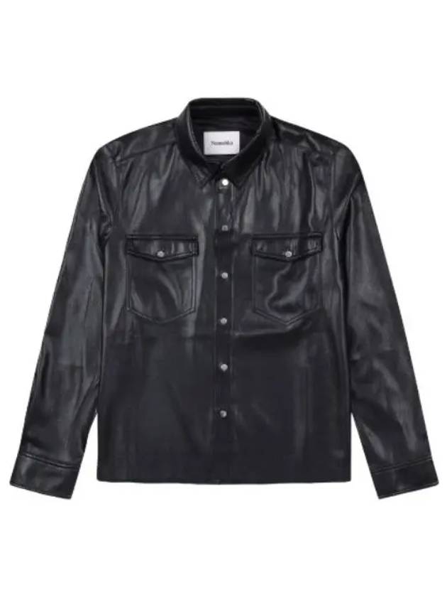 Nanushka leather shirt black - NANUSHKA - BALAAN 1