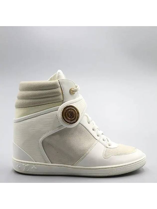 White color gold logo high top sneakers 260MM - LOUIS VUITTON - BALAAN 3