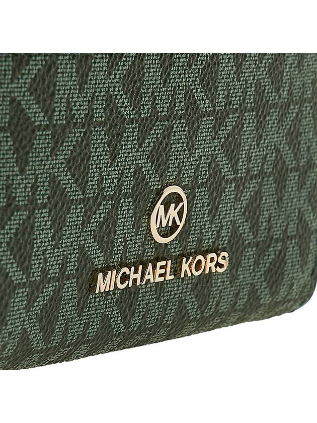 Jet Set Small Logo Card Wallet Green - MICHAEL KORS - BALAAN 7