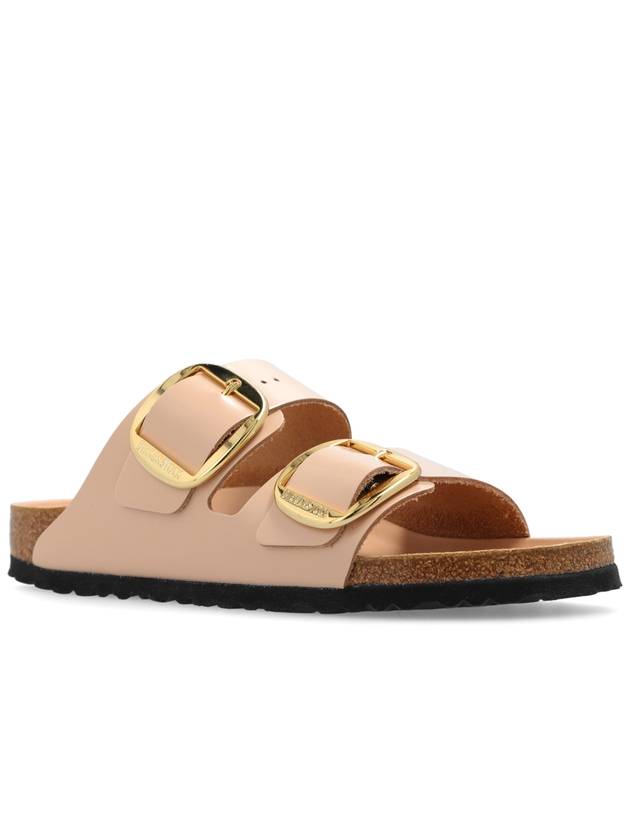 Arizona Big Buckle Leather Slider Slipper Beige - BIRKENSTOCK - BALAAN 5