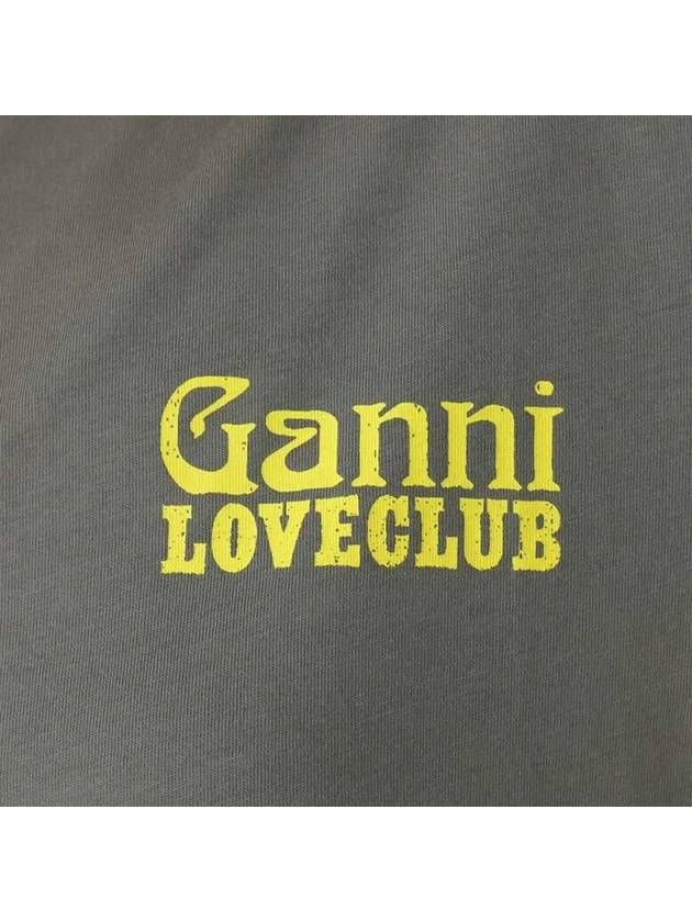 Love Club Organic Cotton Short Sleeve T-Shirt Grey - GANNI - BALAAN 5