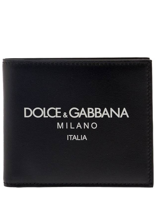 Logo Print Leather Wallet Black - DOLCE&GABBANA - BALAAN 2