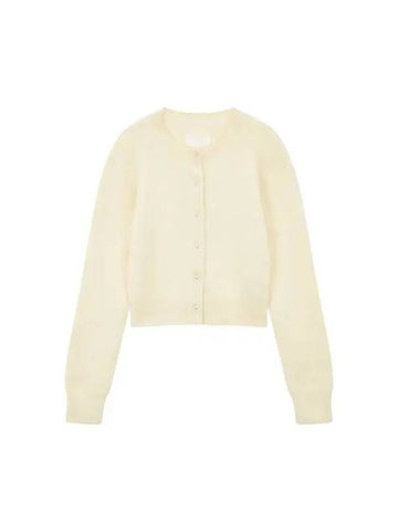 Women s Hairy Pearl Button Cardigan Light Yellow - MAISON MARGIELA - BALAAN 1