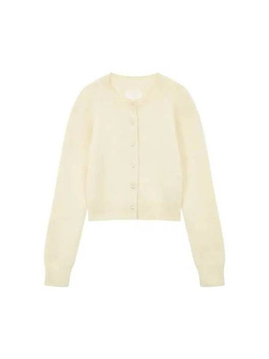 Women s Hairy Pearl Button Cardigan Light Yellow - MAISON MARGIELA - BALAAN 1