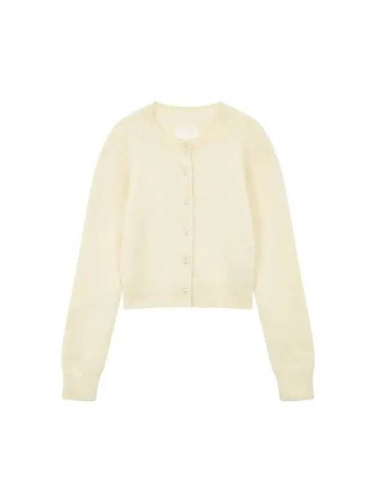 Women s Hairy Pearl Button Cardigan Light Yellow - MAISON MARGIELA - BALAAN 1