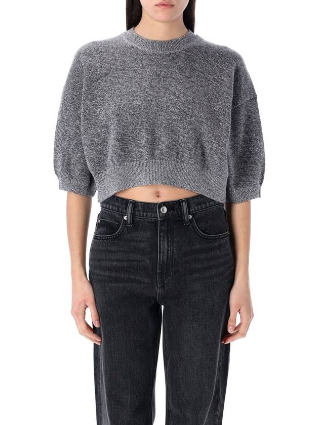 T By Alexander Wang Logo-Embossed High-Frequency Cropped Sweater - ALEXANDER WANG - BALAAN 1