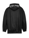 Laminated Fleece Oversized Zip-up Hoodie Black - CELINE - BALAAN 2