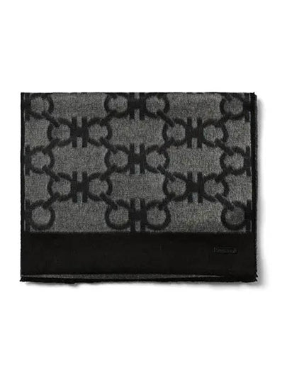 Gancini Scarf Anthracite - SALVATORE FERRAGAMO - BALAAN 2