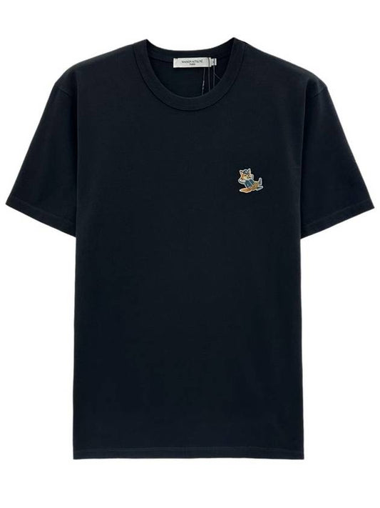 Dressed Fox Patch Classic Short Sleeve T-Shirt Black - MAISON KITSUNE - BALAAN 2