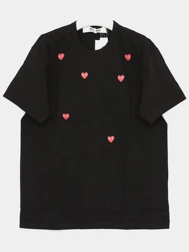 Manny Red Heart Short Sleeve T Shirt P1T3381 BLACK - COMME DES GARCONS - BALAAN 1