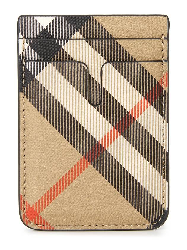 Check Magnetic Card Wallet Sand - BURBERRY - BALAAN 2