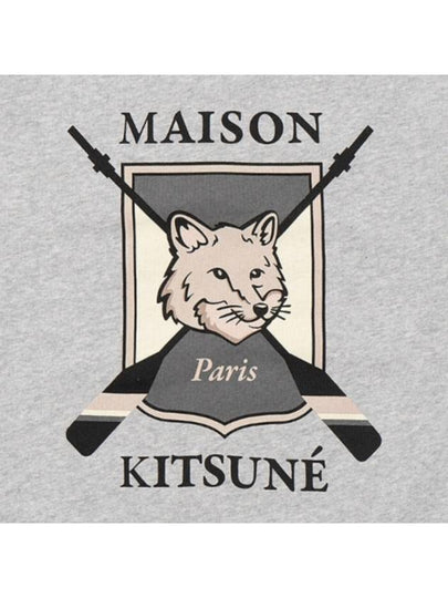 College Fox Print Sweatshirt Light Grey Melange - MAISON KITSUNE - BALAAN 2